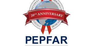 US Dept. of State PEPFAR 20th Anniversary logo